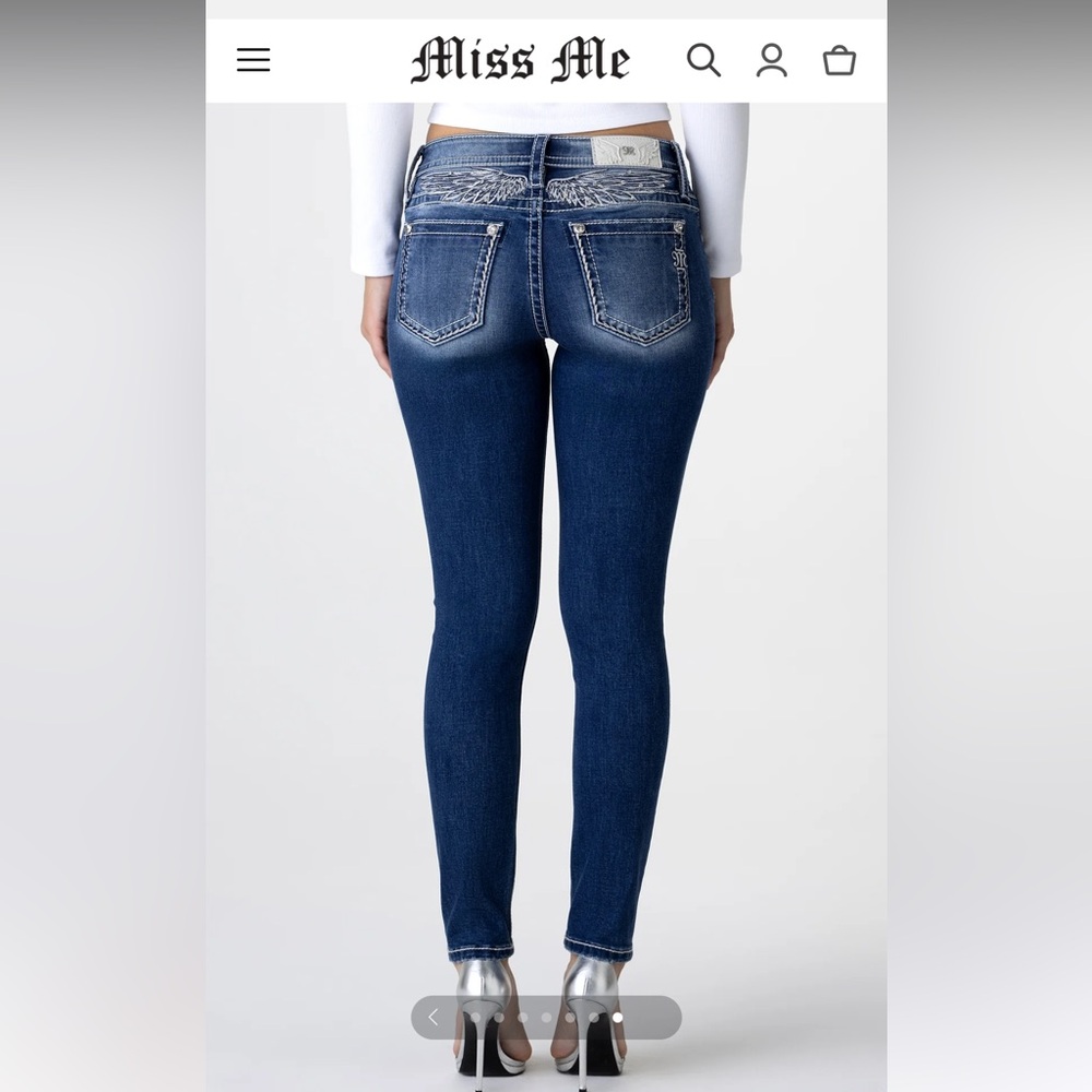 Miss Me Women's Blue Jeans ANGEL MONET SKINY JEANS NEW - washed but never worn - Picture 2 of 11